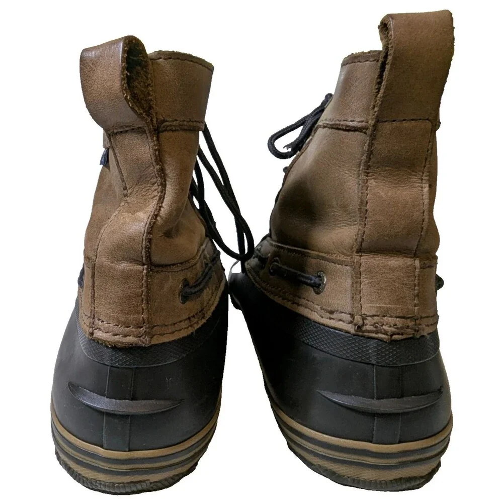 Sperry Avenue Men's Duck Boots Size 11.5 Brown Leather Waterproof Rain Winter